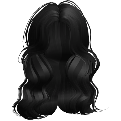 lush long elegant pretty girl wavy hair -black Roblox item