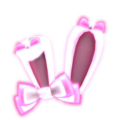 Emissive Kawaii Bunny Ears w/ Bow (Pink & White)