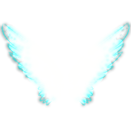 Cyan Glitter Glow Wings