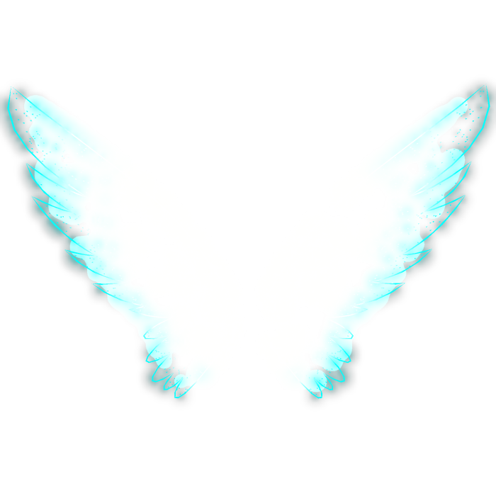 Cyan Glitter Glow Wings