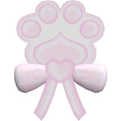 cutesy black white kitty paw pink bow hair clip