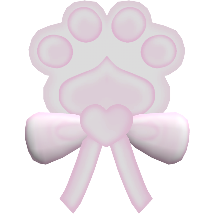 cutesy black white kitty paw pink bow hair clip