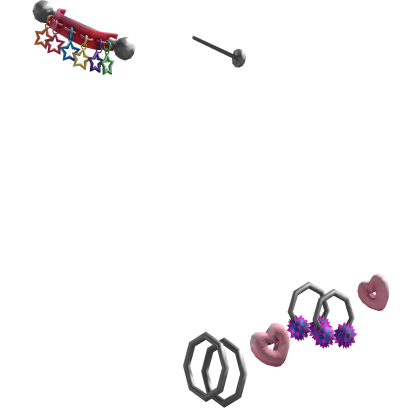Y2K Scene Colorful Random Piercing Heart Gauge Set