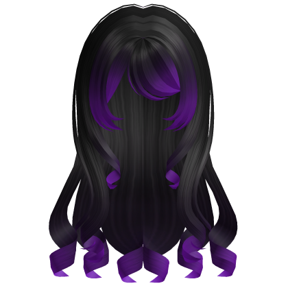 purple and black long girl hair