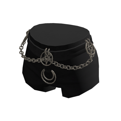Black Goth Shorts With Chains