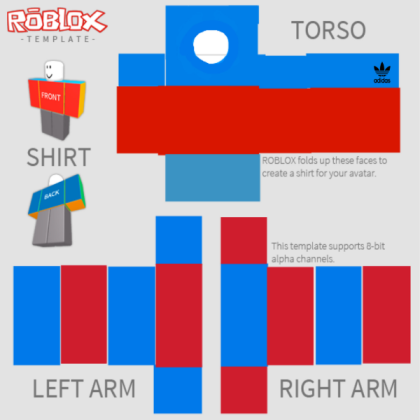 Blue/Red Adidas Hoodie Roblox decal