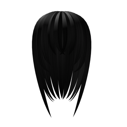 long straight hair with bangs in black