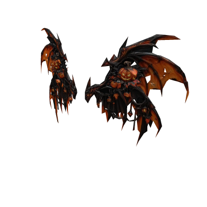 Pumpkin Demon Wings Halloween Black Orange