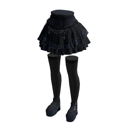 Pleated Mini Skirt (Navy)
