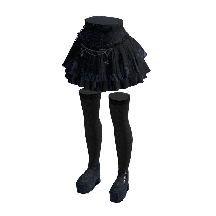 Pleated Mini Skirt (Navy)