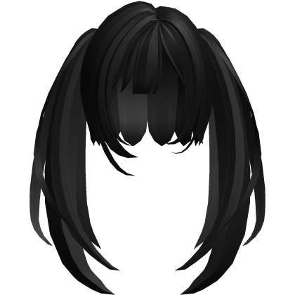 cute straight long pigtails moe emo vkei black Roblox item