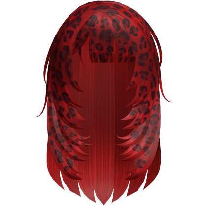 Red 2000s Stylish vkei Leopard Print Girl Hair Roblox item