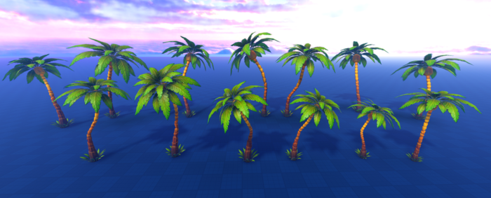 Tropical Stylized Roblox Palm Trees Nature Pack preview 1