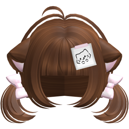 Cute Kawaii Kitty Note Pigtails in Caramel
