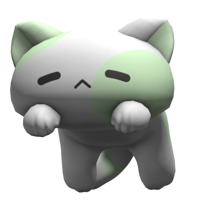 Kawaii Sleeping Cat Kitten on Head - Green