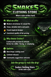 Snakes clothing store!