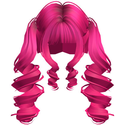 Hot Pink Dolly Spiral Twin Tails 🎀 Roblox item