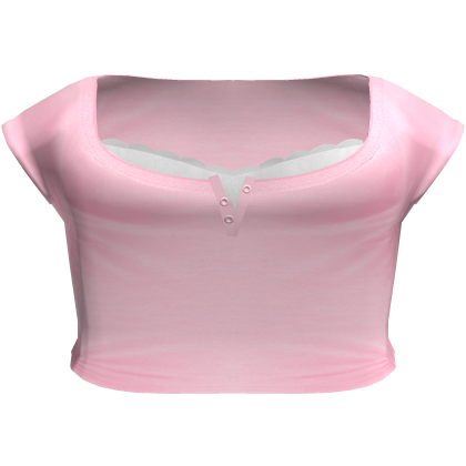 Cute Laced 2000s Grunge Top in Pink Roblox item