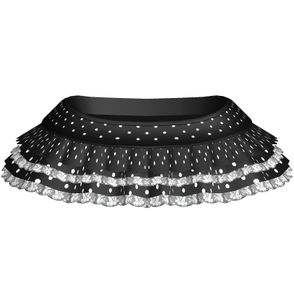 black pretty layered polka dot ruffle skirt w lace thumbnail