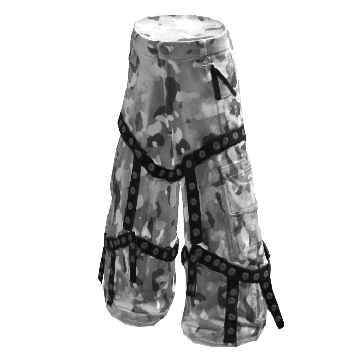 Strapped Emo Pants White Snow Camo
