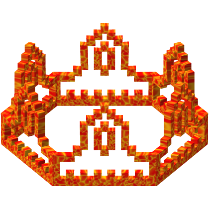 Orange Bombastic 8-Bit Royal Crown Outline (Addon) Roblox item