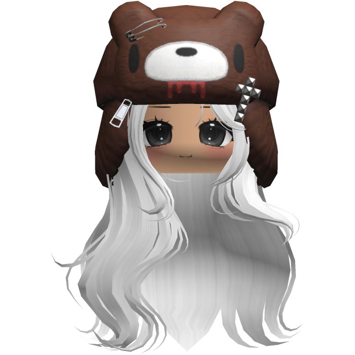 Fuzzy Bear Ushanka Flowy Long Hair (White)