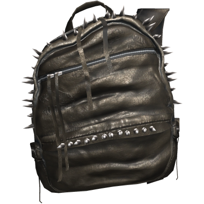 Off Shoulder Brown Spiked Leather Backpack