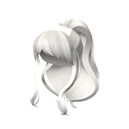 Poofy White Ponytail Roblox item