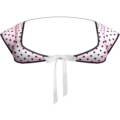 Cute Polka Gothic Doll Top w Ribbon In Pink Black