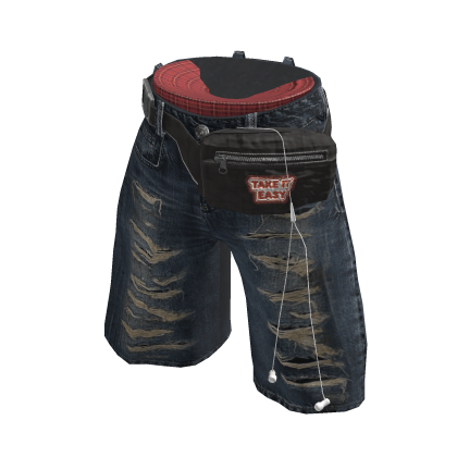 💜 Distressed Bermuda Denim Shorts_Blue thumbnail
