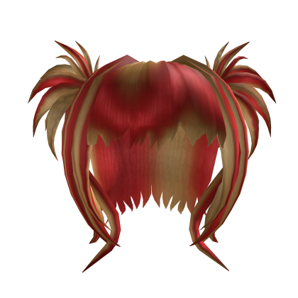 Blonde and Red Scene Spiky Pigtails Hair Roblox item
