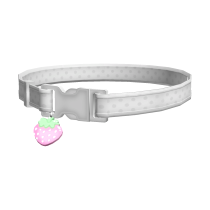 ♡꒱ cute white strawberry dog collar Roblox item