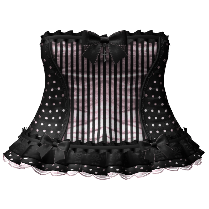 emo scene pink & black polka dot striped dress