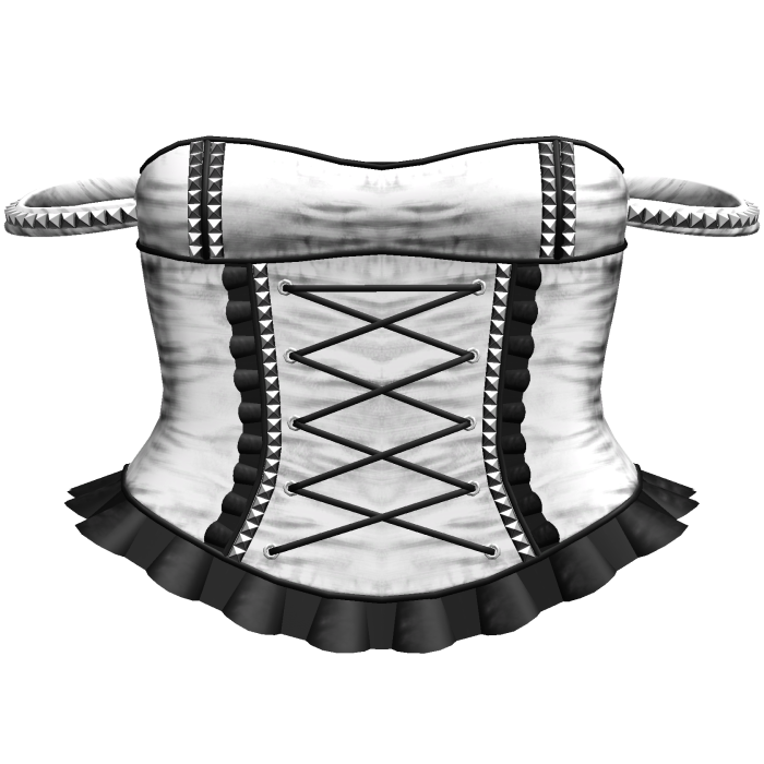 White & Black Studded Corset Dress