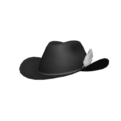 Brock's Black Cowboy Feathered Wrestling Hat  Roblox item