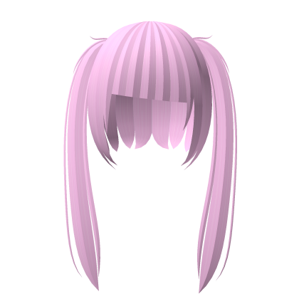 cute moe long straight pigtails in light pink Roblox item