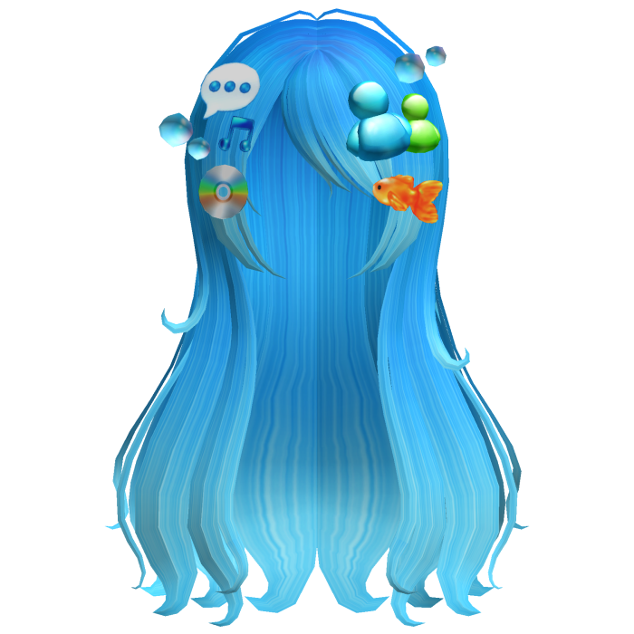 frutiger aero ombre blue wispy long flowy hair