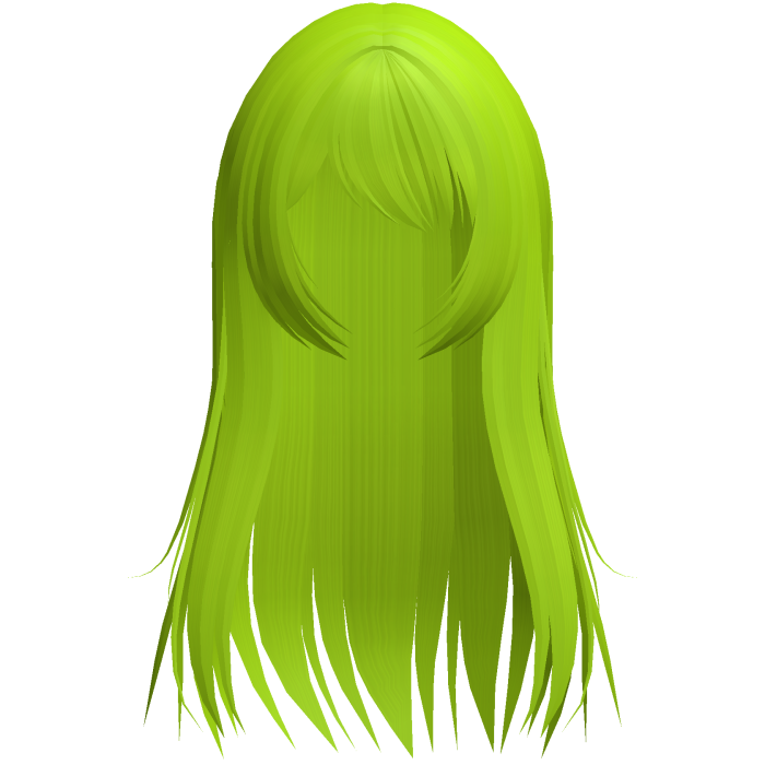 cute long emo hair w side bang lime green