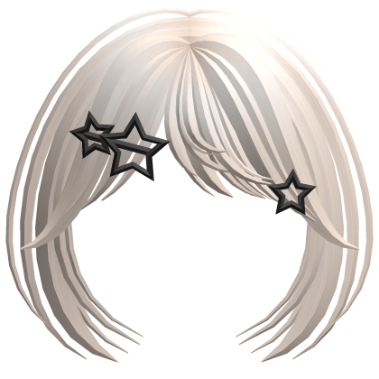 beige layered bangs with star hairpin Roblox item