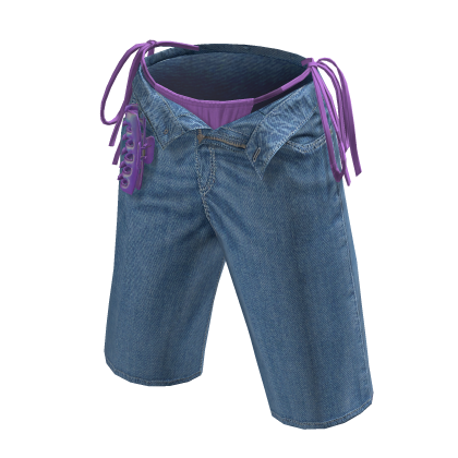 BB Blue Summer Beach Purple Bikini Cargo Shorts thumbnail