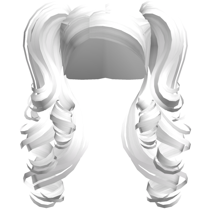 Fluffy Curly Latina Pigtails White