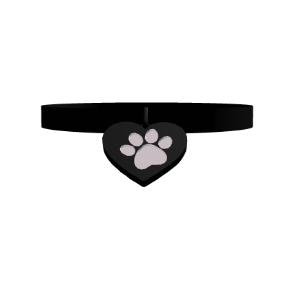 ♡ 3.0 light pink paw heart collar in black