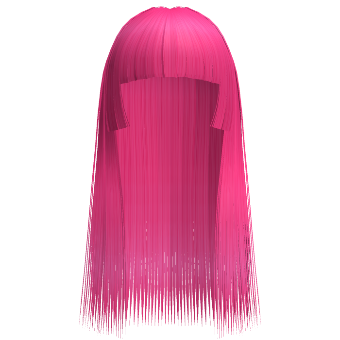 blunt anime hime haircut in hot pink