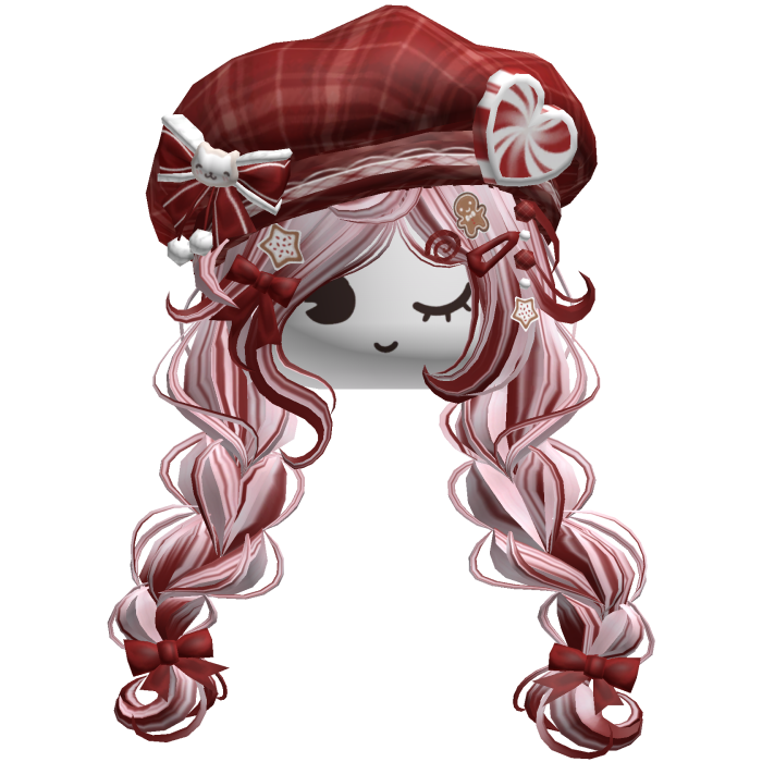 ♡ Christmas Preppy Holiday Braids (Pink & Red)