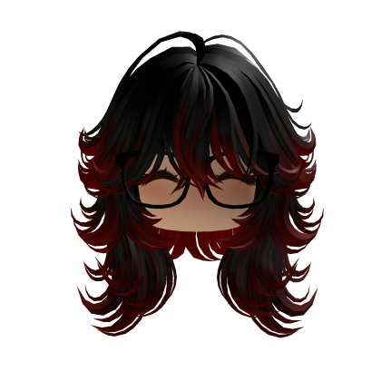 Layered Black & Red Hair Roblox item