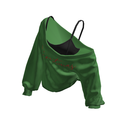 Christmas Cozy Baggy Sweater Green V2