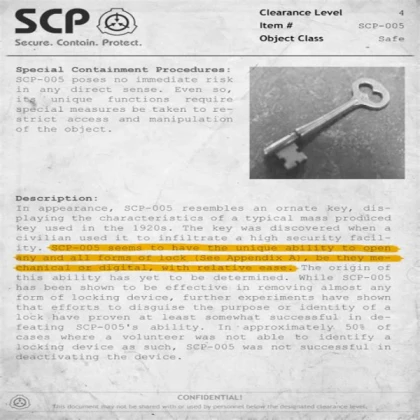 SCP-005 Document