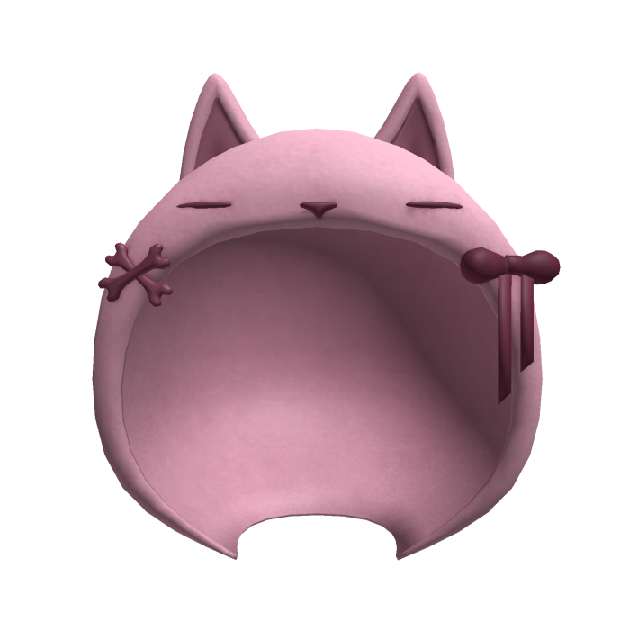 pink cat ear hood bone bow crossbones gothic