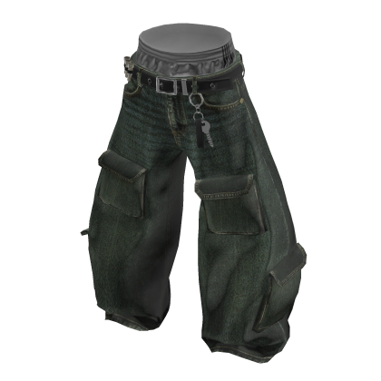 💗Y2K OVERSIZED CARGO JEANS_KHAKI thumbnail