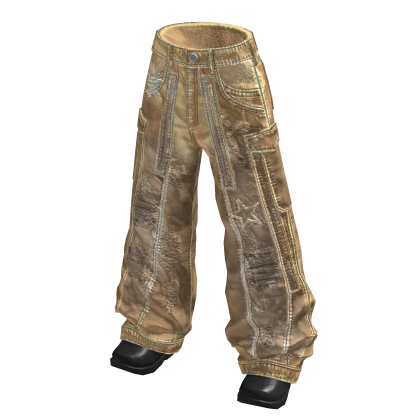 Distressed Baggy Cargo Pants (Tan)
